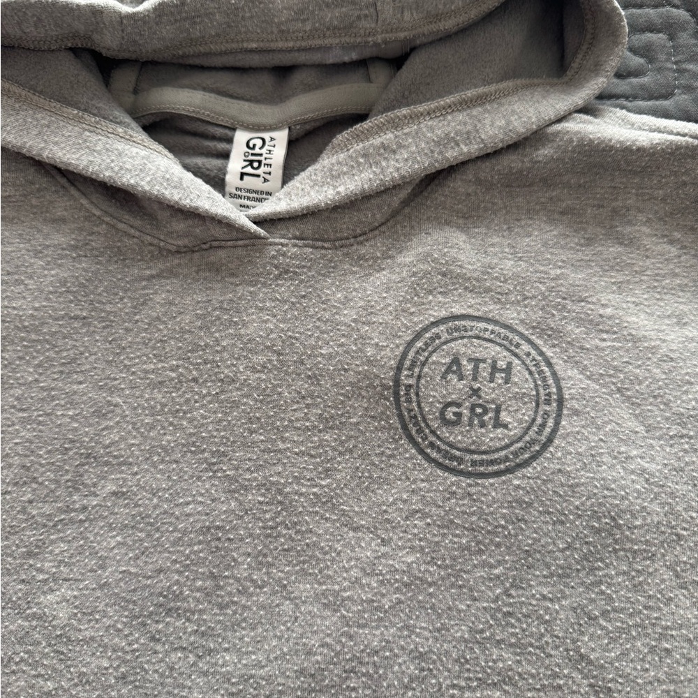 Athleta Girl Light Gray Hoodie Sweater - Picture 2 of 4
